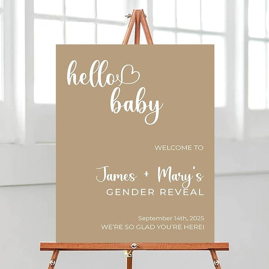 Baby Boy Welcome Sign, Gender Reveal Sign For Yard, Boy Or Girl Background Sign, Baby Sign Decoration, Brown Theme Gender Reveal, Cutie Gender Reveal Decorations