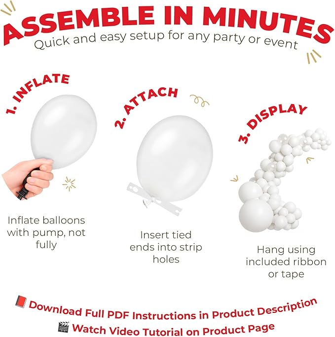 Balloon Garland Arch Kit – 146 Pcs Red Balloons for Baby Shower, Birthday, Gender Reveal, Wedding Party – DIY Kit by Vellax™