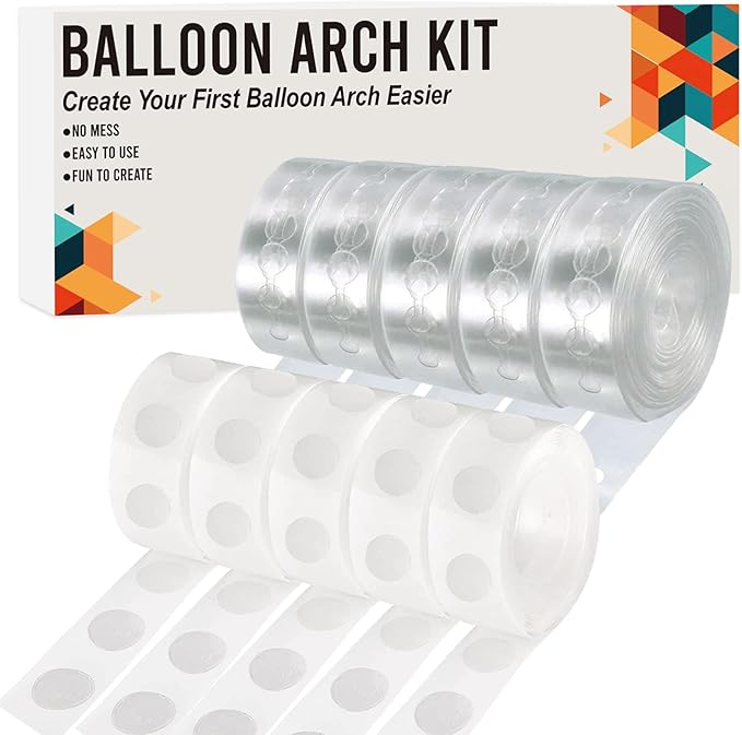 Balloon Arch Kit, 82ft Easy DIY Balloon Decorating Garland Strip and 500Pcs Glue Point Dots Tape for Balloon Arch, Decorations Making