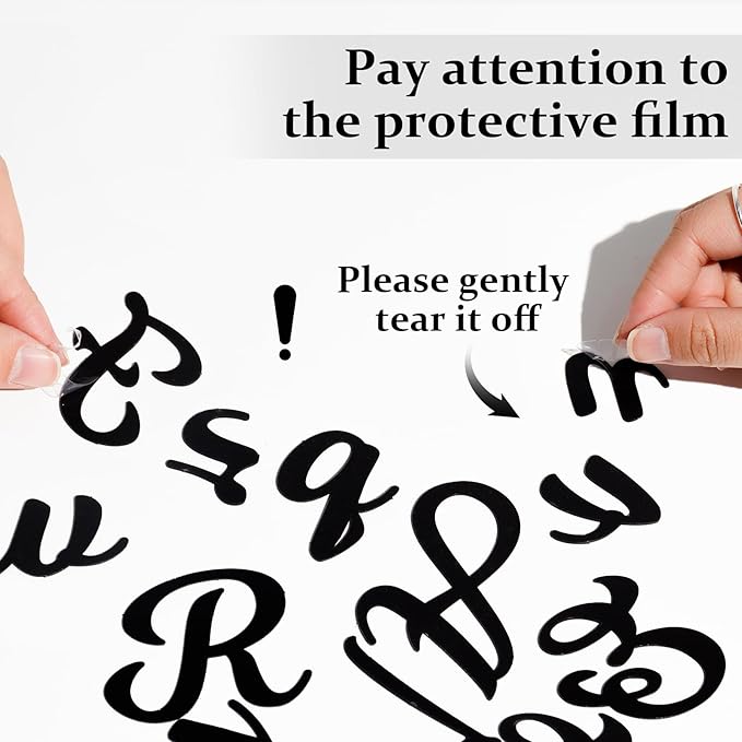 126 PCS Custom Name Cake Topper Acrylic Letters DIY Personalized A-Z & 0-9 Number Alphabet Cake Decoration For Wedding Anniversary Baby Shower Party Birthday Supplies (Black)