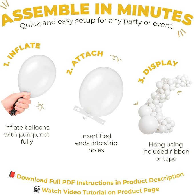 Balloon Garland Arch Kit – 146 Pcs Yellow Balloons for Baby Shower, Birthday, Gender Reveal, Wedding Party – DIY Kit by Vellax™