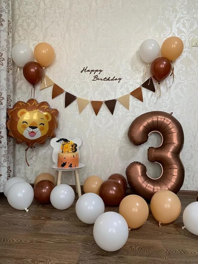 1 Balloon - Coffee Brown Birthday Number Balloons, 40 Inch Large Foil Balloons for Men Women Boys Girls Coffee Brown Themed Birthday Decorations
