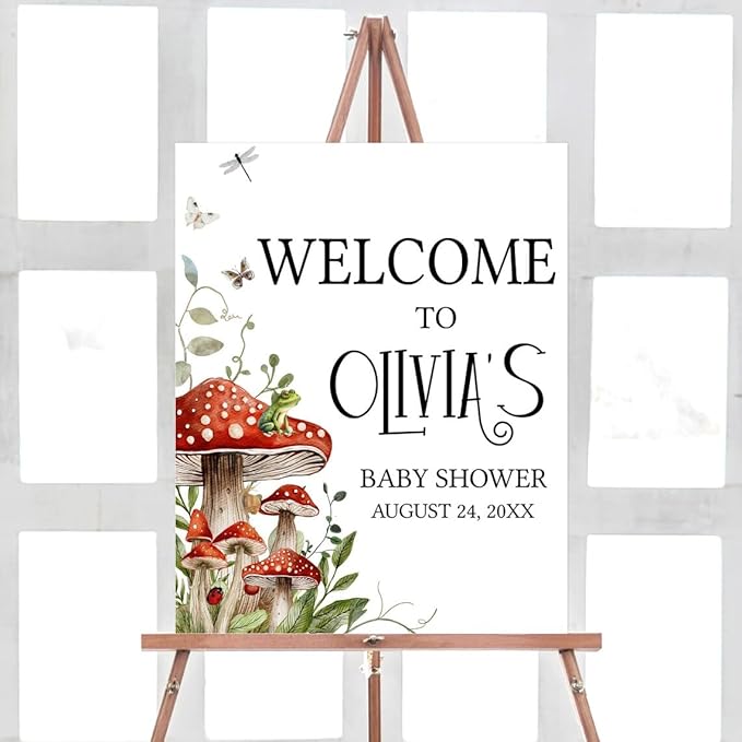 Baby Shower Sign, Editable Mushroom Fall Baby Shower Welcome Sign, Enchanted Forest Boho Baby Shower Welcome Sign, Little Mushroom Baby Shower Sign, Baby Shower Signs, Baby Shower Yard Sign, Baby Shower Welcome Sign Board