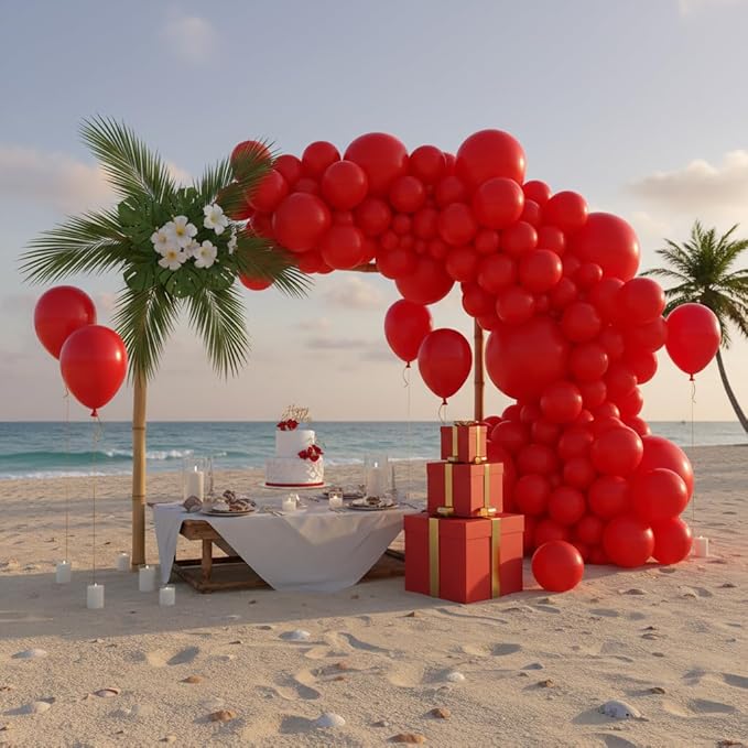 Balloon Garland Arch Kit – 146 Pcs Red Balloons for Baby Shower, Birthday, Gender Reveal, Wedding Party – DIY Kit by Vellax™