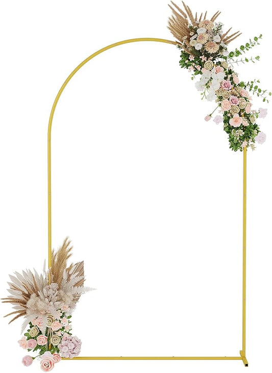 UDEAR 7.2FT Metal Arch Backdrop Stand,for Wedding Backgrounds Climbing Plants Event Decorations Outdoor Ceremonies,Gold
