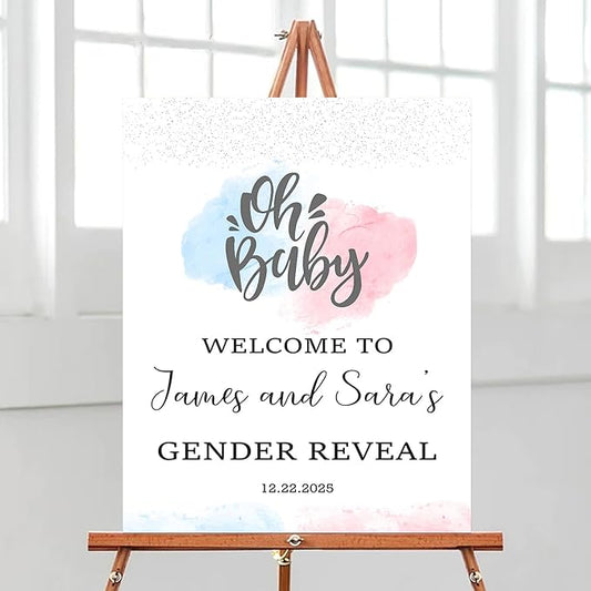 Welcome Gender Reveal Signs, Baby Sign Decoration, White Gender Reveal Decorations, Sign Decorations For Boys Or Girls, Boy Or Girl Yard Sign, Front Door Gender Reveal Signs