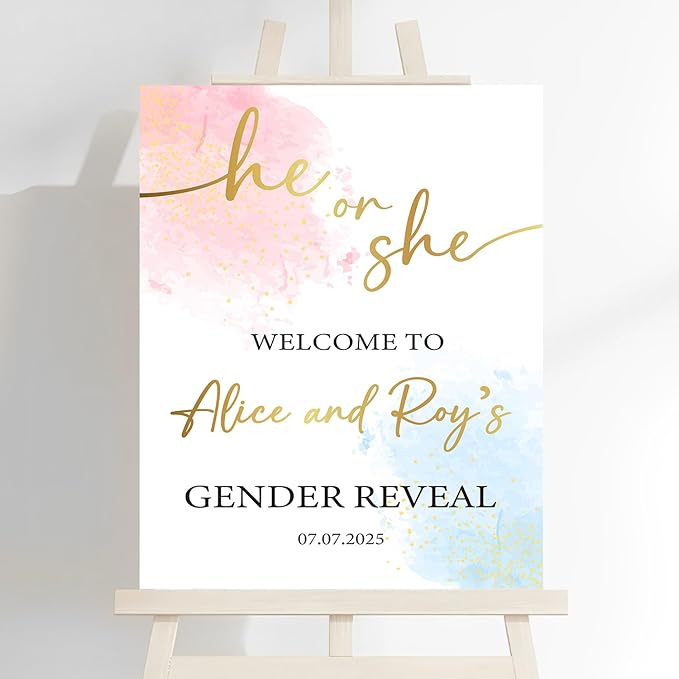 Welcome Gender Reveal Yard Sign, He Or She Sign For Backdrop, Gender Reveal Sign Decoration, Gender Reveal Party Twinkle Little Star, Pink And Blue Gender Reveal Decorations