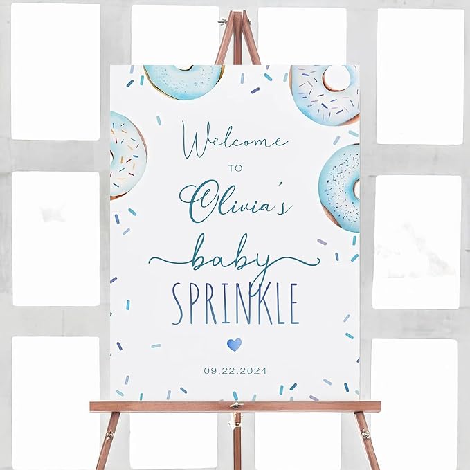 Sprinkle Donut Baby Shower Welcome Sign, Oh Boy It's a Sprinkle Sign, Welcome Sign for Baby Shower, Welcome Baby Shower Sign, Welcome to Baby Shower, Baby Shower Yard Sign, Custom Baby Shower Sign