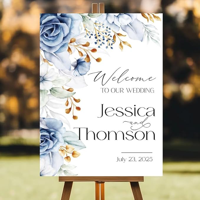 Personalized Wedding Welcome Sign for Ceremony and Reception, Custom Rustic Welcome To Our Wedding Sign, Outdoor Wedding Yard Signs Decorations, Customized Sign With Name For Bride and Groom #9