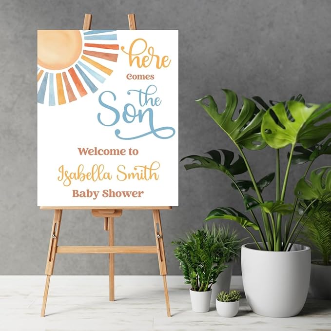 Sun Welcome Sign Baby Shower Welcome Sign, Baby Shower Sign, Welcome to Baby Shower Sign Personalized, Welcome Sign for Baby Shower, Baby Shower Welcome Sign with Stand, Custom Baby Shower Sign