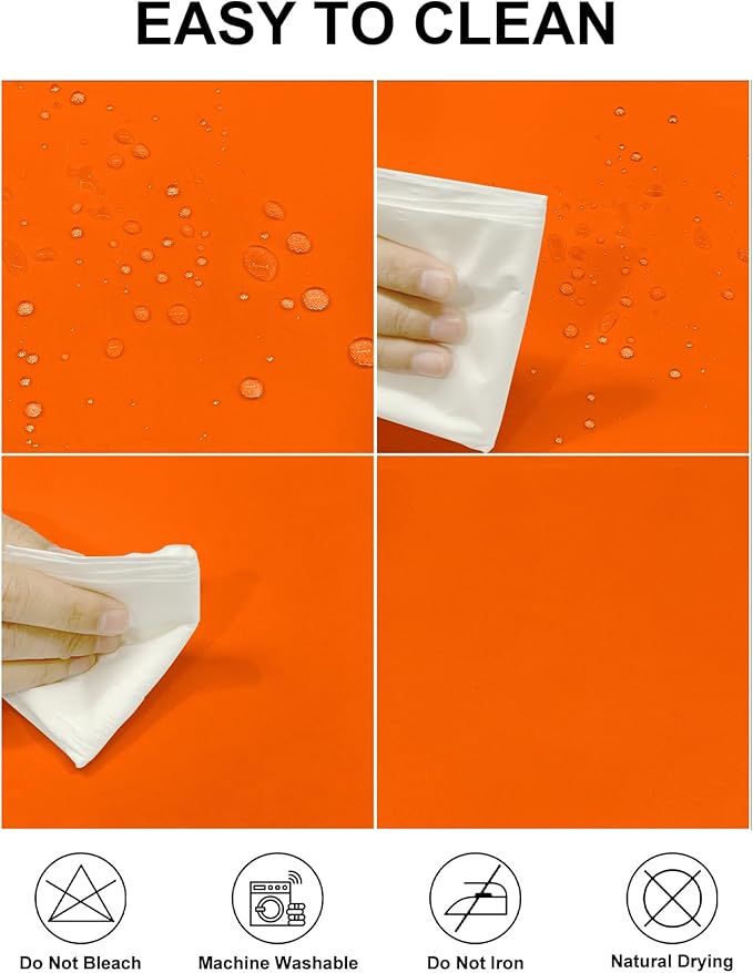 Fokitut 2 Pack Waterproof Rectangle Tablecloth, 90x132 Inch, Stain Resistant and Wrinkle Polyester Table Cloth, Fabric Table Cover for Kitchen Dining, Wedding, Party, Holiday Dinner-Orange