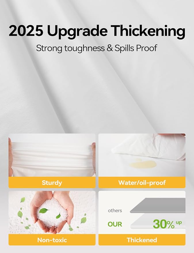 54 in X 300 Ft Plastic Table Cloth Roll Disposable White Tablecloth with Slide Cutter Box for Rectangle Round Tables,Picnic,Camping,Banquet,Party,Birthdays, Baby Shower [with Fixed Stickers]