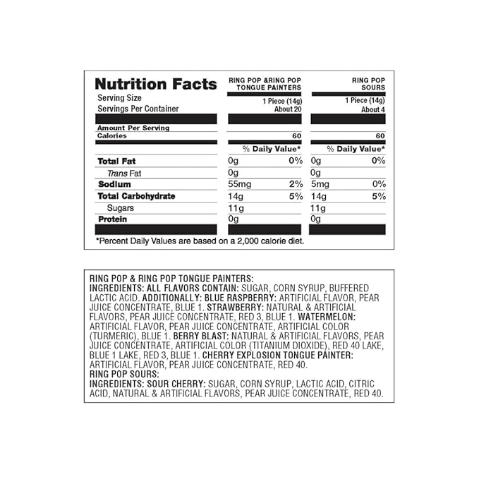 Ring Pop Individually Wrapped Bulk Lollipop Variety Party Pack – 24 Count Lollipop Suckers w/ Assorted Flavors - Fun Candy for Halloween Parties and Trick or Treating