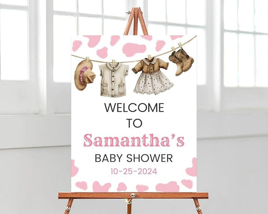 A Little Cowgirl Baby Shower Welcome Sign, Wild West Baby Shower Sign, Pink Cowgirl Baby Shower Sign, Welcome Sign for Baby Shower, Welcome Baby Shower Sign, Welcome to Baby Shower, Baby Shower Signs