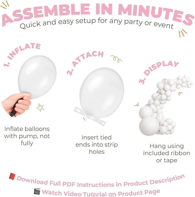 Balloon Garland Arch Kit – 146 Pcs Light Pink Balloons for Baby Shower, Birthday, Gender Reveal, Wedding Party – DIY Kit by Vellax™