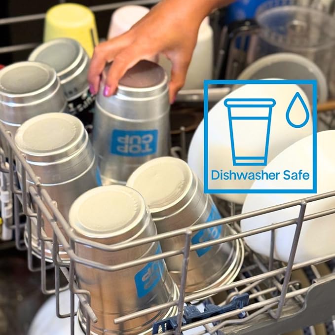 Top Cup by Ball – 12 Ounce, 50 Count, Reusable Aluminum Party Cups | Stealth Design | Cold-Holding, Recyclable, Made in USA