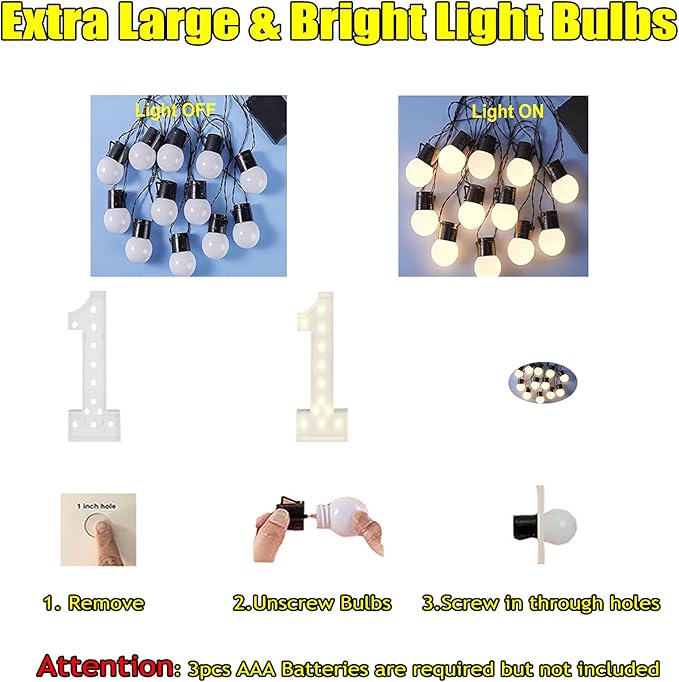 4FT Marquee Light Up Number, Giant Large Number PRE-CUT Foam Board Sign DIY Party Decor for Wedding, Birthday, Anniversary, Graduation, Holiday&Home Supplies (Number 2)