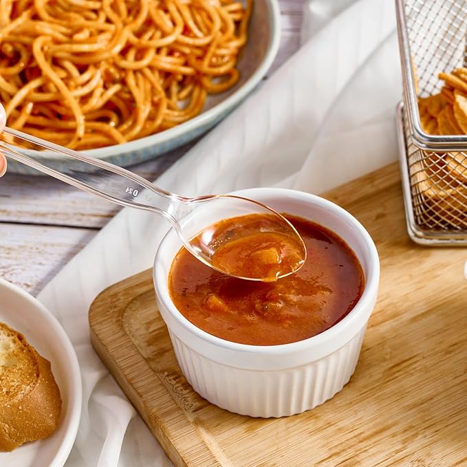 JOLLY CHEF [300 Count] Clear Plastic Spoons, Heavy Duty Disposable Spoons Utensils, Clear Plastic Silverware Bulk for Party, Birthday, Wedding, Thanksgiving