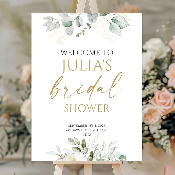 Personalized Bridal Shower Welcome Sign, Minimalist Wildflower Floral Poster, Modern Wedding Shower Welcome Board, Custom Bridal Decorations for Indoor or Outdoor Use - 04