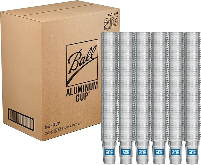 Top Cup by Ball – 20 Ounce, 600 Count, Reusable Aluminum Party Cups | Cold-Holding, Recyclable, Made in USA