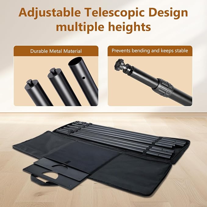 Pipe and Drape Stand Heavy Duty, 10FT x 10FT Backdrop Stand Heavy Duty, Adjustable Pipe and Drape Stand with Carrying Bag, Square Backdrop Stand for Party, Wedding Party Booth, Telescopic uprights