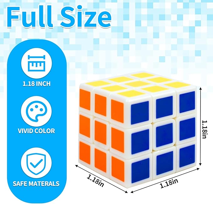 48 Pack Mini Cube Puzzle Box Toys Party Favors for Kids, 1.18in 3x3 Magic Cubes Brain Teaser for Classroom Prizes, Students School Rewards, Puzzles Game Toy for Christmas Goodie Bag & Stocking Stuffer