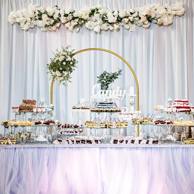 7.2FT Metal Wedding Arch Backdrop Stand Gold Arched Background Stand Balloon Arch Stand for Wedding Ceremony Baby Shower Party Birthday Anniversary Graduation Garden Decoration