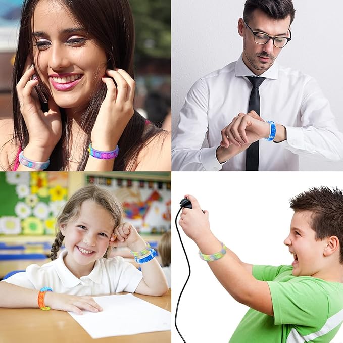 120 Pcs Pop Bubble Bracelet Fidget Toys, Pop Wristband Fidget Bulk Toy for Party Favors, Halloween Christmas Valentine Gifts Students Gifts Classroom Prizes Goodie Bag Stuffers for Kids