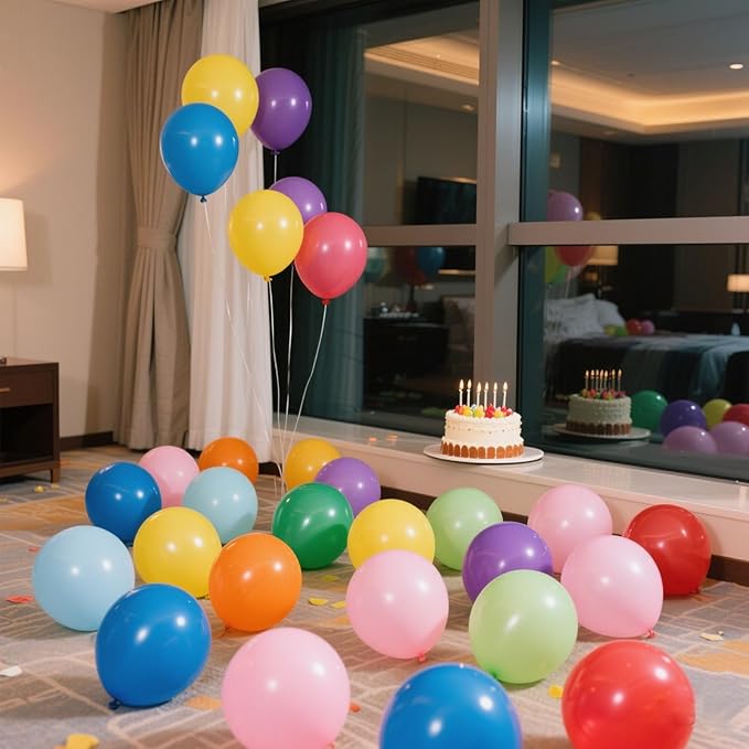 Balloons Assorted Colors Rainbow Decorations 100 Pack 12 inch Round Bright Latex Colorful Balloons for Birthday Baby Shower Wedding Party Birthday Decorations Supplies Arch Garland