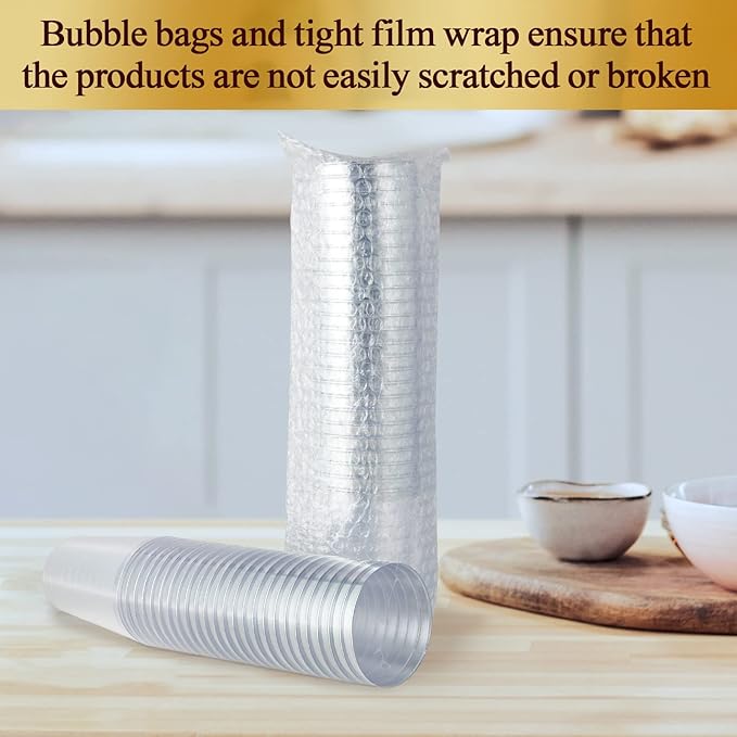 Vplus 150 Pack 12 OZ Reusable Silver Rimmed Clear Plastic Cups, Disposable Heavy Duty Plastic Cups for Party, Christmas, Wedding, Thanksgiving, Halloween