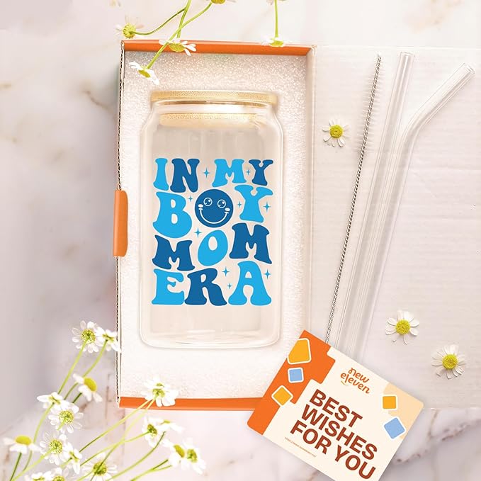 NewEleven First Christmas Gifts For New Mom, New Mother - Gifts For a Mom of Boys, Pregnant Mother, Expecting Momomy, Mama, Moms To Be, Mommy To Be - 16 Oz Coffee Glass