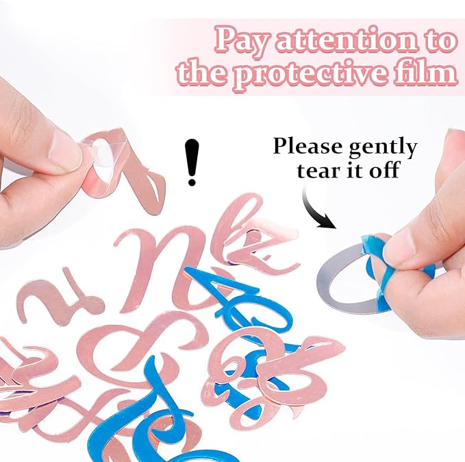 126 PCS Custom Name Cake Topper Acrylic Letters DIY Personalized A-Z & 0-9 Number Alphabet Cake Decoration For Wedding Anniversary Baby Shower Party Birthday Supplies (Rose Gold)