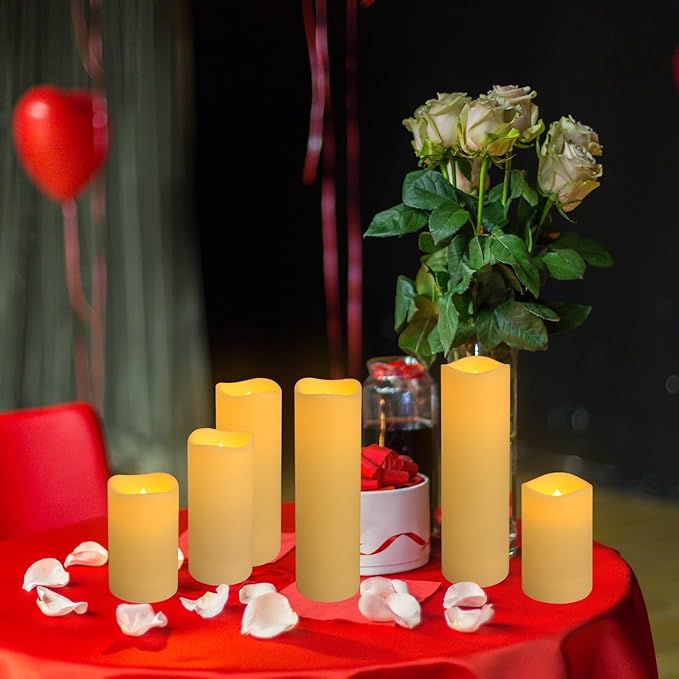 72Pack Flameless Candles with Remote,LED Cancle 3 sizes (H4" 5 ", 6 "x D 2.2") with 24Hours timer, -Waterproof Battery Operated- LED Candle for home decor, wedding party Christmas decoration candles