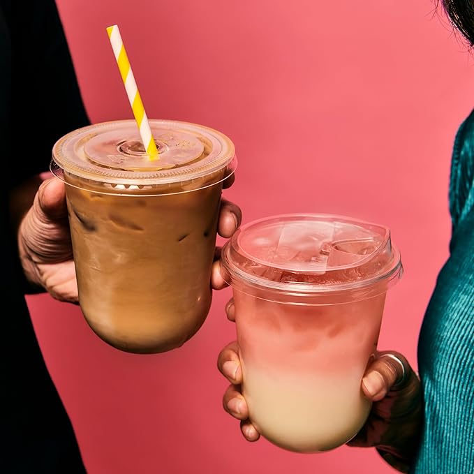 TOSSWARE NATURAL Arc - Plant Based Clear Cold Cups 12 oz - Plastic Alternative for Parties, Bachelorettes, Weddings - Recyclable - Set of 50