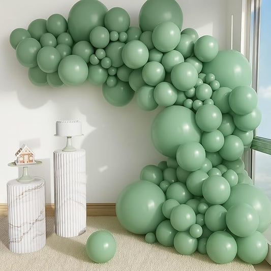 Balloon Garland Arch Kit – 146 Pcs Sage Green Balloons for Baby Shower, Birthday, Gender Reveal, Wedding Party – DIY Kit by Vellax™