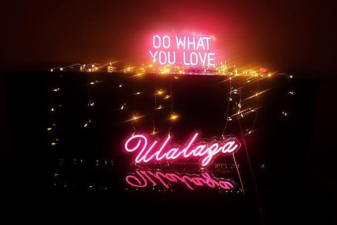 LED Neon Sign Night Light for Wall Party Décor Bedroom Room Bar Wedding Home Birthday Art Decoration Christmas with USB Chain Light modulator 5v (lets party blue)