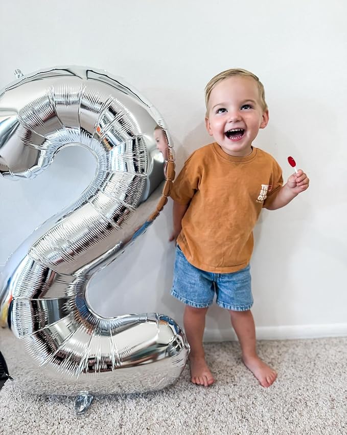 1 Balloon - Silver Birthday Number Balloons, 40 Inch Large Foil Balloons for Men Women Boys Girls Silver Themed Birthday Decorations
