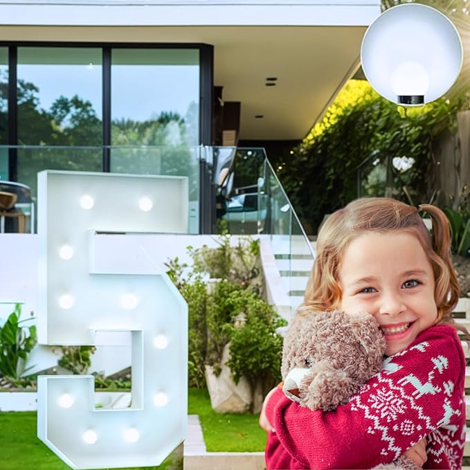 4FT Marquee Light Up Number, Giant Large Number PRE-CUT Foam Board Sign DIY Party Decor for Wedding, Birthday, Anniversary, Graduation, Holiday&Home Supplies (Number 5)