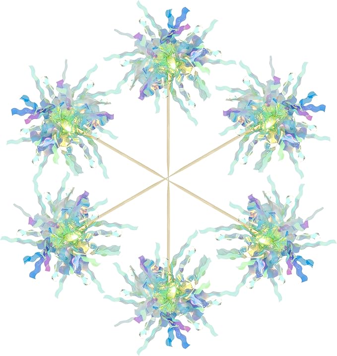 Gyufise 30Pcs Foil Firework Cupcake Toppers Sparkle Tinsel Cake Toppers Tinsel Drink Cake Decoration Cocktail Picks for Birthday Wedding Graduation Party Supplies Green