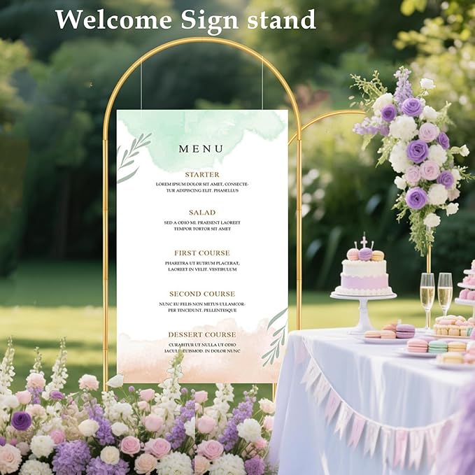 Metal Arch Backdrop Stand, 7.2FT+6FT Wedding Arch Stand, Set of 2 Backdrop Arch Stand, Metal Arch Stand for Wedding Ceremony Birthday Party Baby Shower Graduation Ceremony Decoration