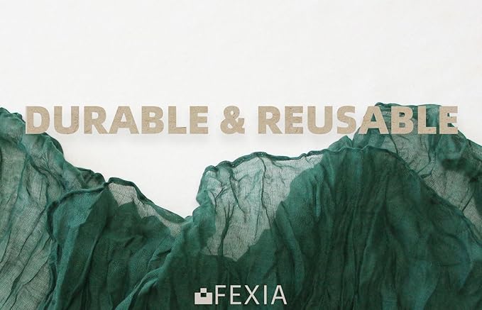 FEXIA 6 Pack Emerald Green Christmas Table Runner St Patrick's Day Decorations 35x120 Inches for Gauze Table Runner Bridal Shower Wedding Party Centerpiece Engagement Table Decoration (Emerald Green)