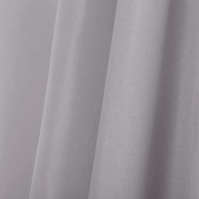 Ascoza 2pack 90x132 Inch Silver Rectangular Tablecloth 6 Feet Table Cloth in Polyester Fabric for Wedding/Banquet/Restaurant/Parties