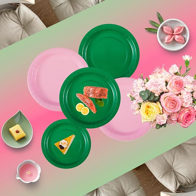 AFZMON 3 Pack Witch Birthday Party Decorations Tablecloth, Pink and Green Disposable Rectangle Plastic Table Decors Cloth for Kids Baby Shower Wedding Party Supplies, 54 x 108Inch