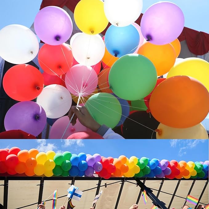 Balloons Assorted Colors Rainbow Decorations 100 Pack 12 inch Round Bright Latex Colorful Balloons for Birthday Baby Shower Wedding Party Birthday Decorations Supplies Arch Garland