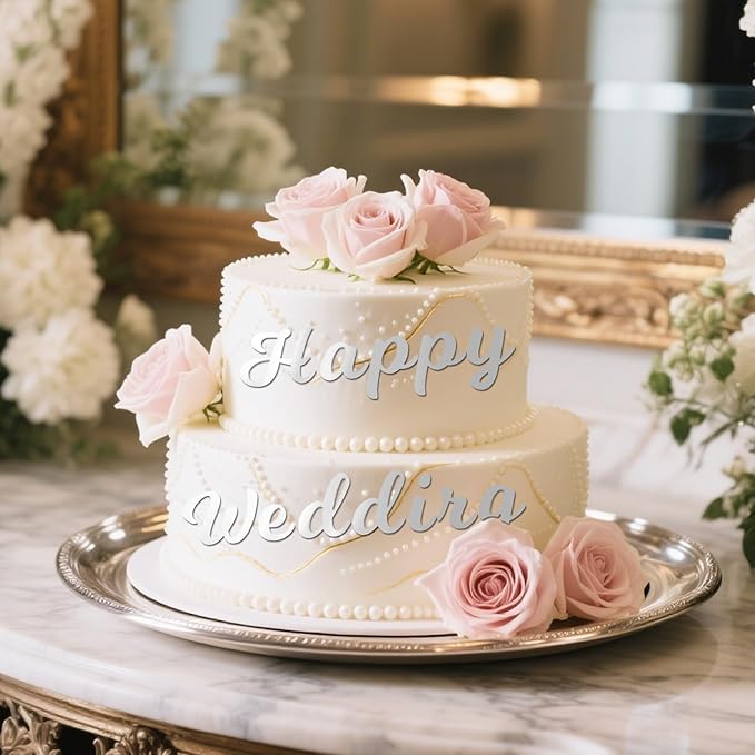 126 PCS Custom Name Cake Topper Acrylic Letters DIY Personalized A-Z & 0-9 Number Alphabet Cake Decoration For Wedding Anniversary Baby Shower Party Birthday Supplies (Silver)