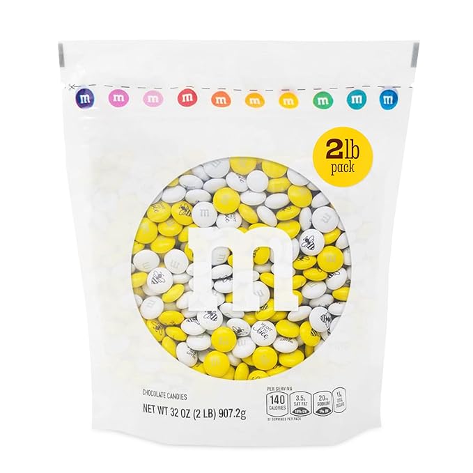 M&M’S WORLD Meant To Bee Milk Chocolate Candy - 2lbs of Bulk Candy for Engagement Party, Wedding Favors, a Chocolate Gift Box and More