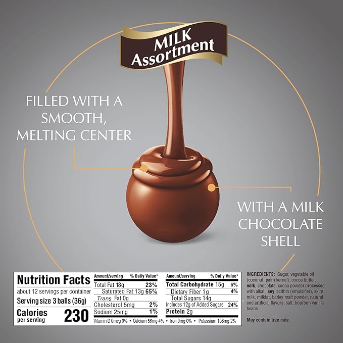 Lindt LINDOR Milk Assorted Chocolate Candy Truffles, Chocolate Candy with Smooth, Melting Truffle Center, 15.2 oz. Bag