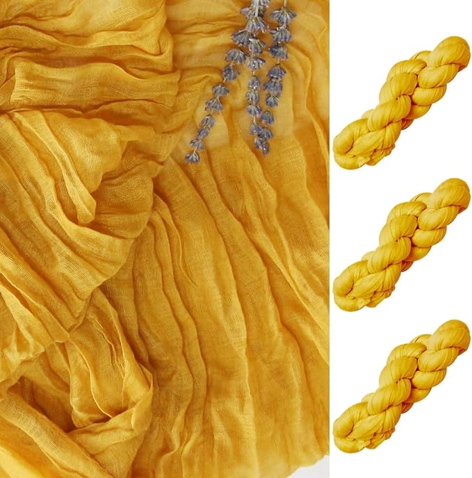 FEXIA 3 Pack Gold Table Runner 35x120 Inches for Summer Decor Baby Shower Decoration Gauze Rustic Table Runner for Wedding Party First Communion Centerpiece Engagement Bridal Shower Boho Decoration