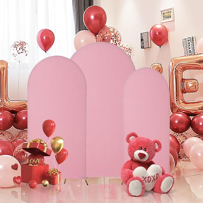Wedding Arch Backdrop Stand Set of 3, (6, 6.6, 7.2) Metal Arch Backdrop Stand with Wedding Arch Cover, Wedding Balloon Arch Backdrop Stand for Birthday, Baby Shower, Anniversary