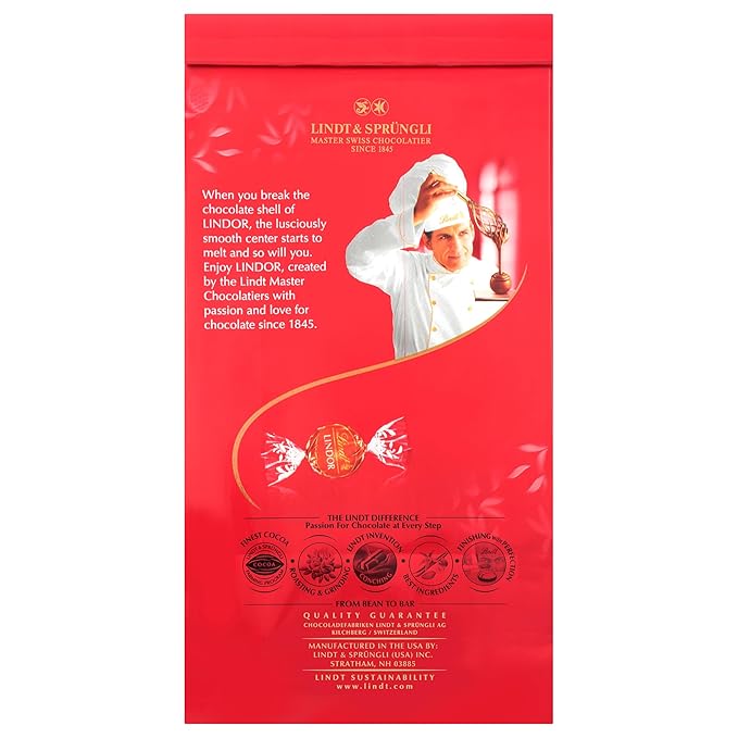 Lindt LINDOR Milk Chocolate Truffles, Milk Chocolate Candy with Smooth, Melting Truffle Center, Great for Gift Giving, 5.1 oz. Bag (6 Pack)